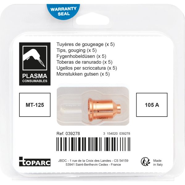 MT125 105A Gouging Tip - Pack of 5