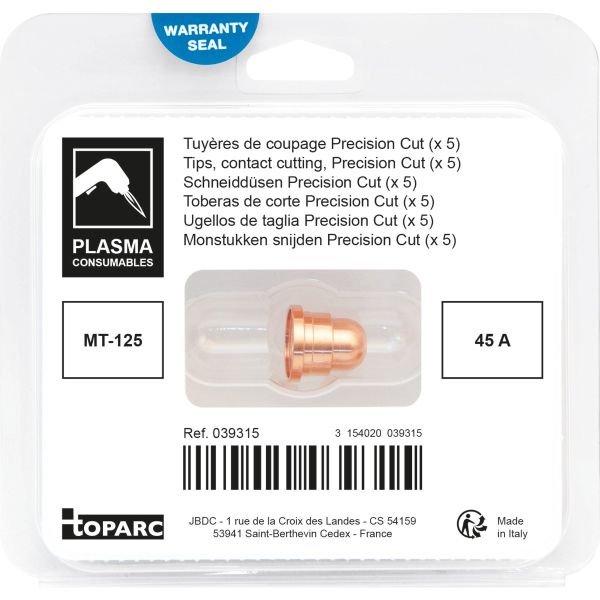 AT125/MT125 45A Precision Cut 45A Cutting Tip - Pack of 5