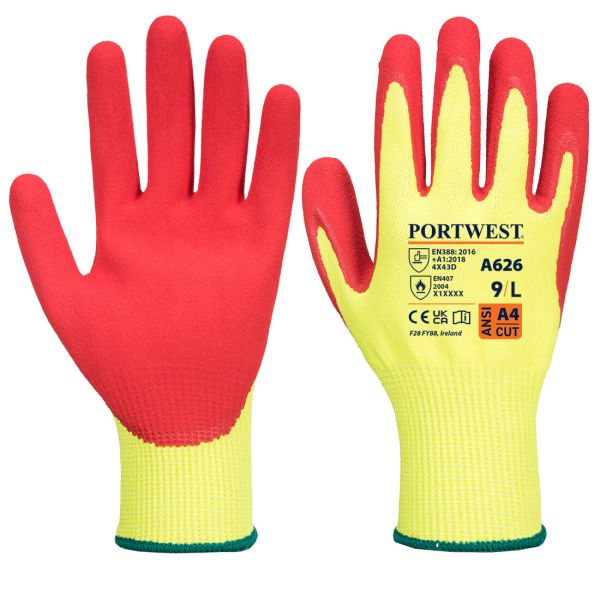 Small image of a portwest A626 Vis-Tex HR Cut Glove - Nitrile