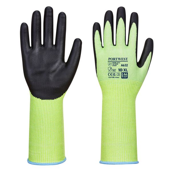 Small image of a portwest A632 Green Cut Glove Long Cuff