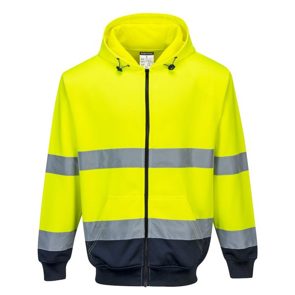 Small image of a portwest B317 Hi-Vis Contrast Zipped Hoodie