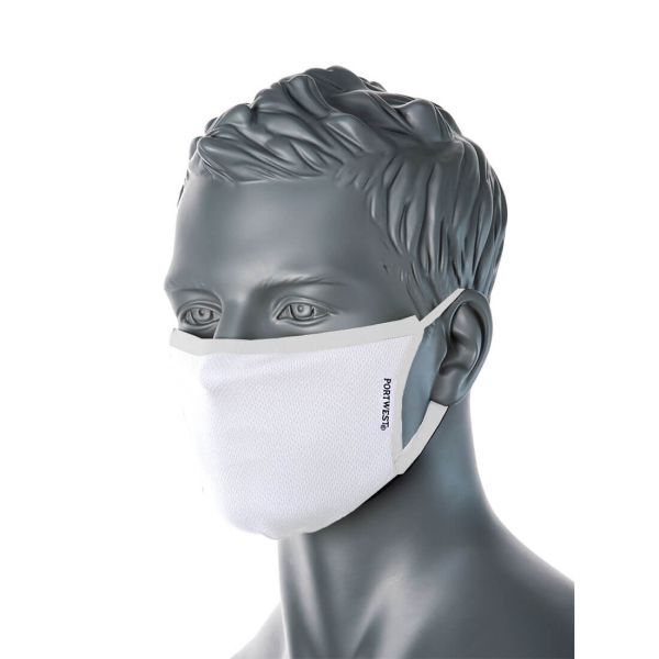 Small image of a portwest CV33 3-Ply Anti-Microbial Fabric Face Mask (Pk25)