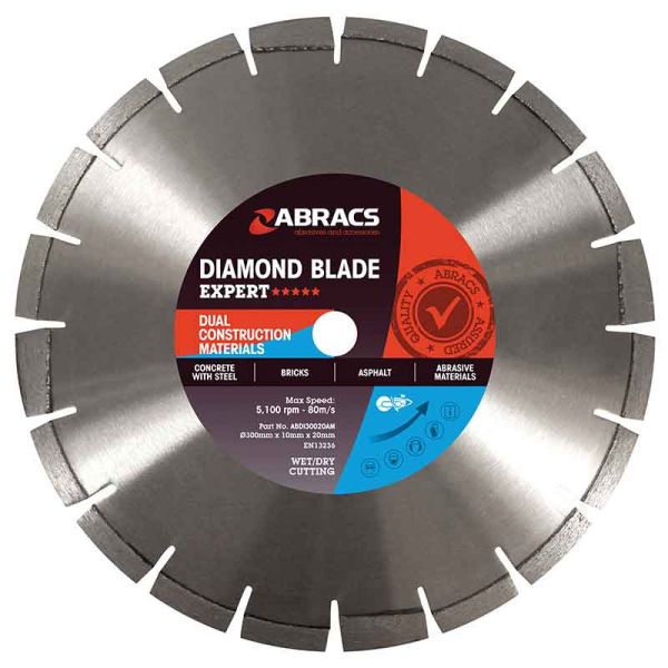 Abracs Expert ***** 12" (300MM) Dual Construction Material Diamond Cutting Blade