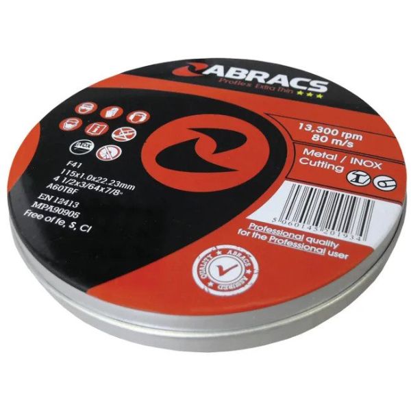 Abracs Proflex 4.5" (115MM) x 1MM Proflex INOX Cutting Disc - Tin of 10