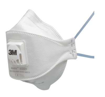 This is an image of a 3M Aura 9322+ FFP2 Valved Dust/Mist Respirator (10)