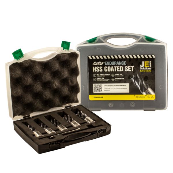 JEI Solutions 5 Piece Short Series (25MM) Turbo Endurance Mag Drill Cutter Set - 14MM, 16MM, 18MM, 20MM & 22MM