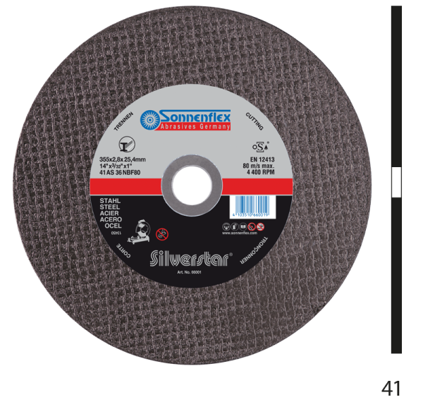 Sonnenflex SilverStar 115MM x 1MM Cutting Disc (Steel Only)