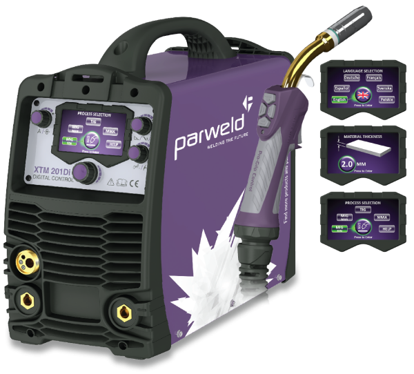 Parweld XTM 201DI MIG Welding Machine with torch and regulator 